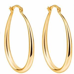Gold Oval Hoop Earrings